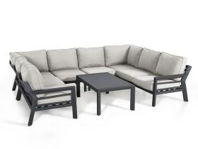 New York U-Shaped Sofa Set in Dove Grey