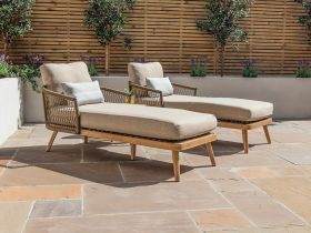 Bali Rope Weave Sunlounger Set in Sandstone