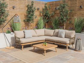 Bali Rope Weave Corner Sofa Set in Sandstone