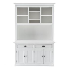 Halifax Coastal Hutch Unit with Adjustable Shelves in Brilliant White