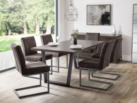 Julian Bowen Brooklyn Dining Table in Dark Oak - with Optional Chairs