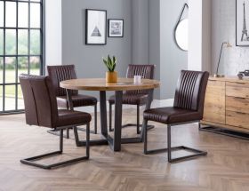 Julian Bowen Brooklyn Round Table in Solid Oak