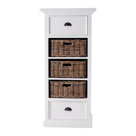 Halifax Grand Coastal Storage Unit with Baskets in Brilliant White