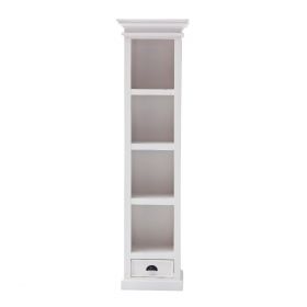 Halifax Coastal Bookshelf with Drawer in Brilliant White