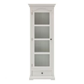 Provence French Country Glass Cabinet in Brilliant White