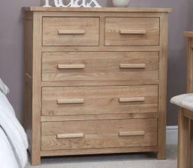 Opus Solid Oak 2 Over 3 Chest of Drawers