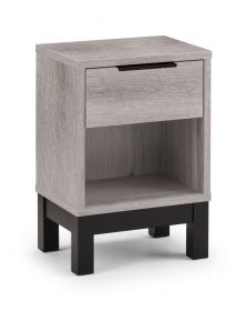 Julian Bowen Bali 1 Drawer Bedside in Grey Oak