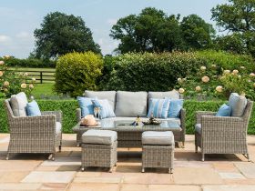 Oxford Sofa Dining Set with Ice Bucket & Rising Table