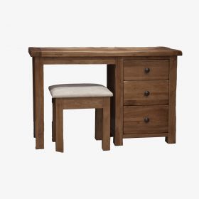 Rustic Dressing Table and Stool in Solid Oak