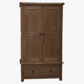 Rustic Solid Oak Gents Wardrobe