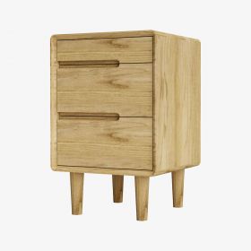 Scandic Solid Oak 3 Drawer Bedside