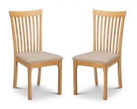 Julian Bowen Ibsen Dining Chairs in Light Oak - Set of 2