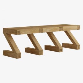 Z Large Bench in Solid Oak