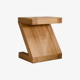 Z Lamp Table in Solid Oak