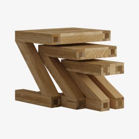 Z Nest of Tables in Solid Oak