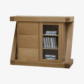 Solid Oak Z Small Glazed Storage Unit