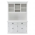 Halifax Coastal Hutch Unit with Adjustable Shelves in Brilliant White