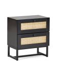 Julian Bowen Padstow 2 Drawer Bedside in Black