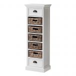 Halifax Coastal Storage Tower with Basket Set in Brilliant White