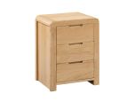 Julian Bowen Curve 3 Drawer Bedside in Solid Oak