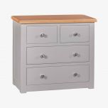 Diamond 2+2 Drawer Chest in Solid Oak