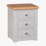 Diamond Solid Oak 3 Drawer Bedside