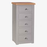 Diamond Solid Oak 5 Drawer Tallboy