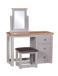 Diamond Dressing Table & Stool in Solid Oak