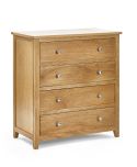 Julian Bowen Mallory 4 Drawer Chest in Oak