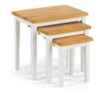 Julian Bowen Cleo Nest of Tables in White & Natural Oak