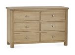 Julian Bowen Memphis 6 Drawer Wide Chest in Limed Oak