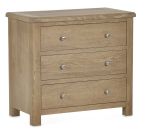 Julian Bowen Memphis 3 Drawer Chest in Limed Oak