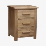 Opus 3 Drawer Bedside Table in Solid Oak