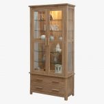 Opus Glass Display Cabinet in Solid Oak