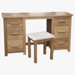 Opus Twin Pedestal Dressing Table and Stool in Solid Oak