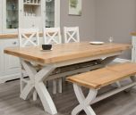 Painted Deluxe X-Leg Table in Solid Oak