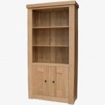 Bordeaux Solid Oak 2 Door Bookcase