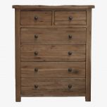 Rustic Solid Oak 2 over 4 Chest