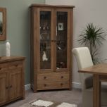 Rustic Glass Display Cabinet in Solid Oak