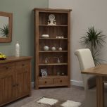 Rustic Solid Oak Large Bookcase