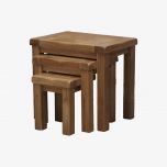 Rustic Nest of Tables in Solid Oak