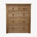 Torino Solid Oak 2+3 Chest of Drawers