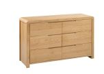 Julian Bowen Curve 6 Drawer Wide Chest in Oak