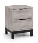 Julian Bowen Bali 2 Drawer Bedside Table in Grey Oak