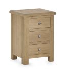 Julian Bowen Memphis 3 Drawer Bedside in Limed Oak