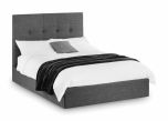 Julian Bowen Sorrento Ottoman Storage Bed in Slate Linen - Multiple Sizes