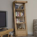 Solid Oak Z 1 Drawer Narrow Bookcase