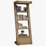 Solid Oak Z 1 Drawer Narrow Bookcase