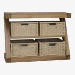 Solid Oak Z Basket Console table