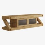 Solid Oak Z Glazed TV Unit